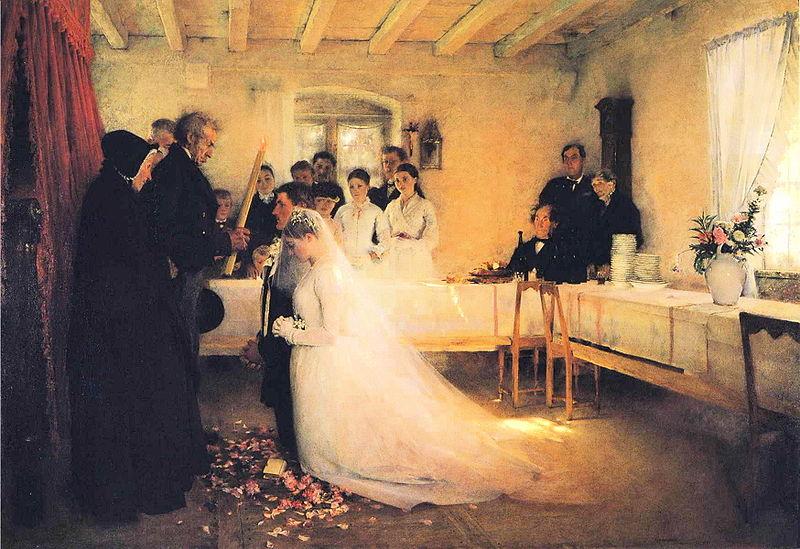 Pascal Adolphe Jean Dagnan-Bouveret Blessing of the Young Couple Before Marriage France oil painting art